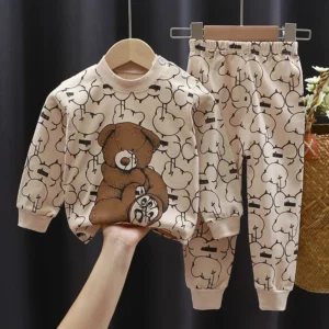 0 1 2 3 4 Years Old Children's Underwear Set Autumn Home Clothes Printed Cartoon Cute Girls Outfits Kids Long Sleeve Suit