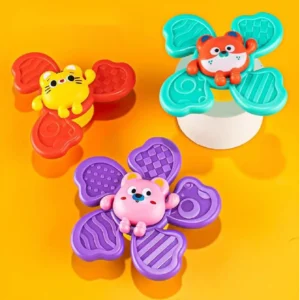 1pc Baby Children New Bathing Sucker Spinner Suction Cup Animal Swimming Toy, Bath Toys For Kid, Funny Child Rattles Teether Gif