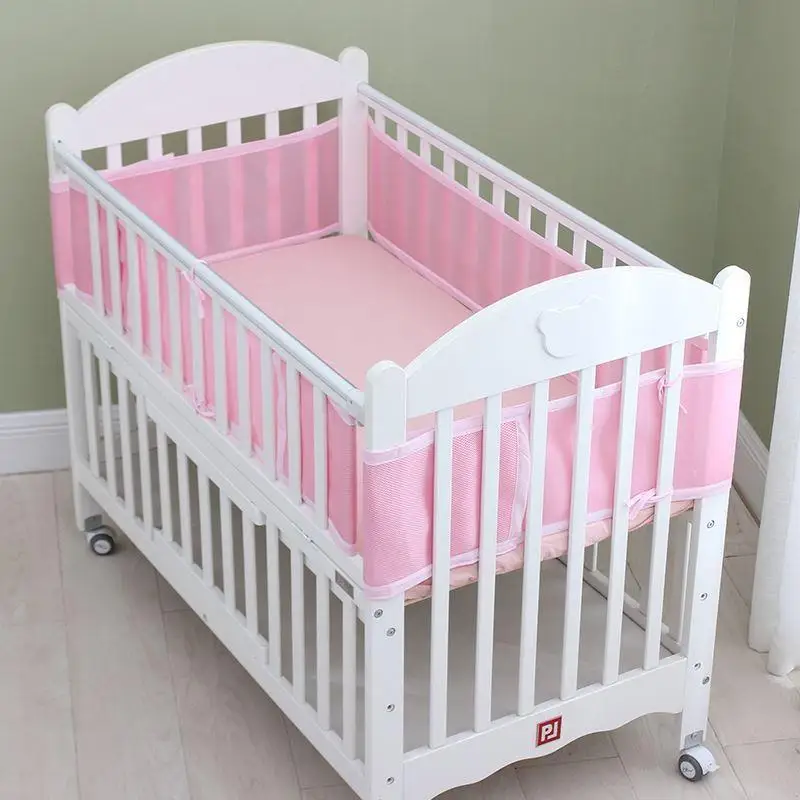 2-Pieces-Set-Newborn-Crib-Set-Bed-Surround-Protector-Baby-Mesh-Crib-Bumper-Breathable-Summer-Crib-1