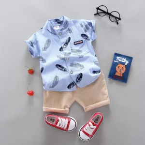 2024 Summer Casual Clothes Fashion Baby Boy's Suit Set Top Shorts 2PCS Baby Clothing Set For Boys Infant Suits Kids Clothes