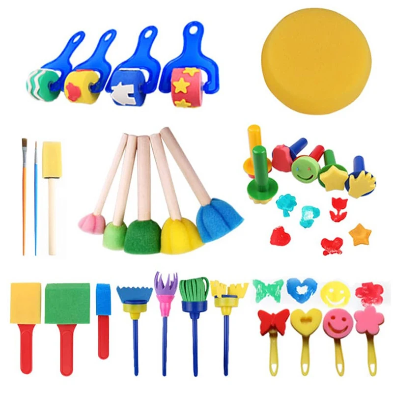 Children-DIY-Graffiti-Sponge-Brush-Set-Drawing-Toys-Broom-Shaped-Seal-Sponge-Brush-Art-Brush-Enlightenment