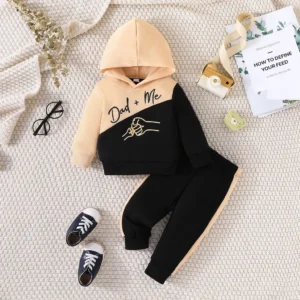 Clothing Set For Kid Unisex Girls Boy 3 -24 Months Cute Letter Long Sleeve Hoodie Tee Long Pants Outfit for Newborn Baby Girls