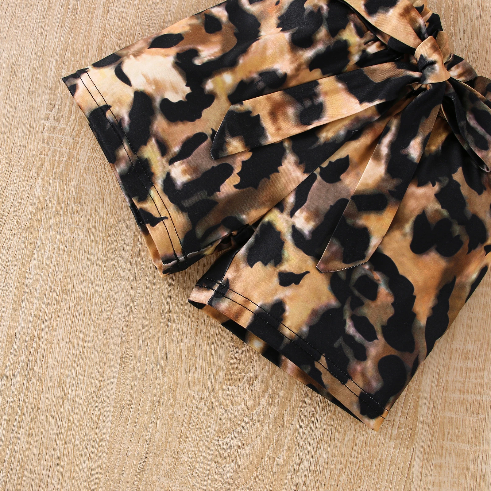 Girls-Ruffle-Shoulder-Sleeveless-Romper-Bodysuit-Leopard-Print-Shorts-With-Belt-Headband-Set-Baby-Clothes-5