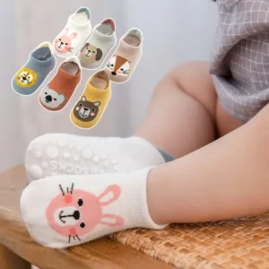 New Winter Spring Anti Slip Baby Socks Cute Cartoon Animal Letter Print Toddler Kids Floor Sock Rubber Soles Baby Boy Girl Socks