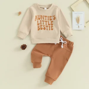 Spring Autumn Baby Girl Clothes Casual Outfit Letter Sweatshirt+Pant Suit Children Loungewear Tracksuit Toddler Clothing Set